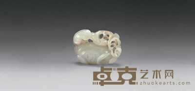 清中期 白玉灵芝如意坠 长5cm